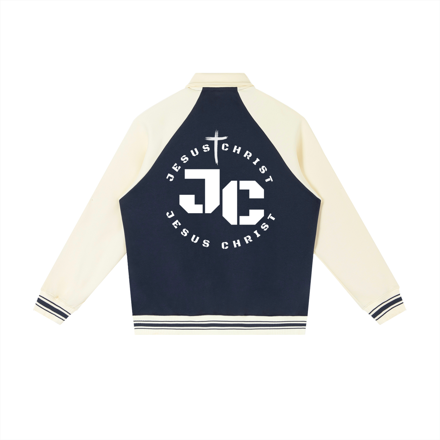 Contrast Raglan Sleeve Baseball Jacket