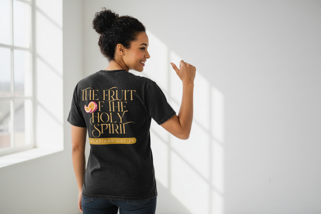 The fruit of the Spirit | Snow Washed Oversized Cotton T-Shirt
