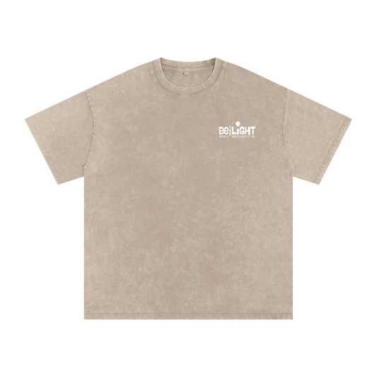 Be the Light | Snow Washed Oversized Cotton T-Shirt