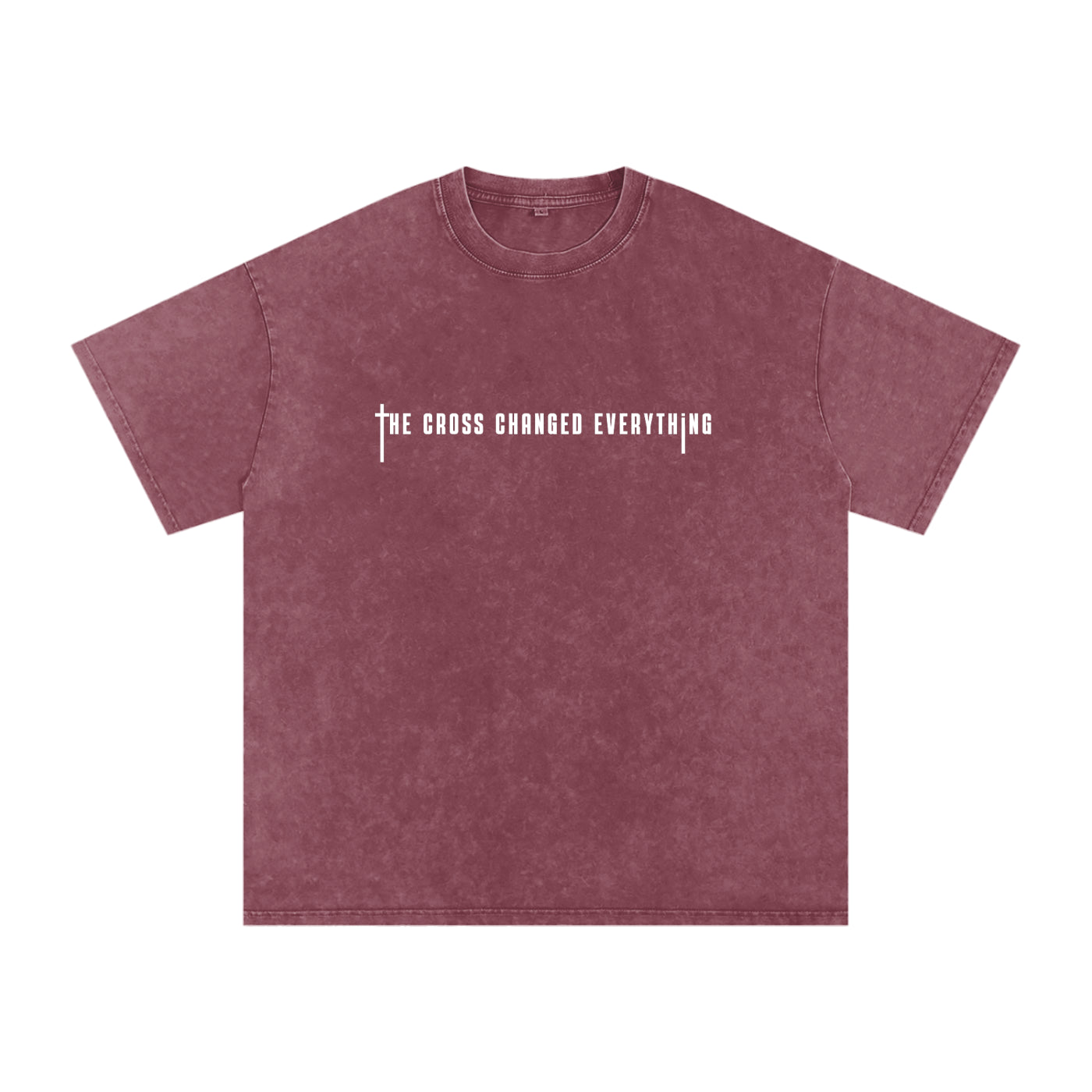 The Cross changed everything | Snow Washed Oversized Cotton T-Shirt