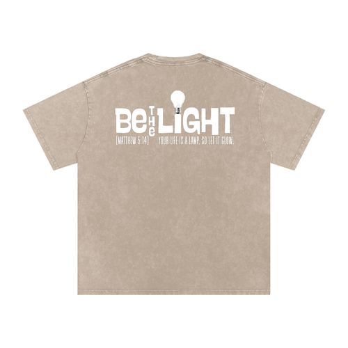 Be the Light | Snow Washed Oversized Cotton T-Shirt