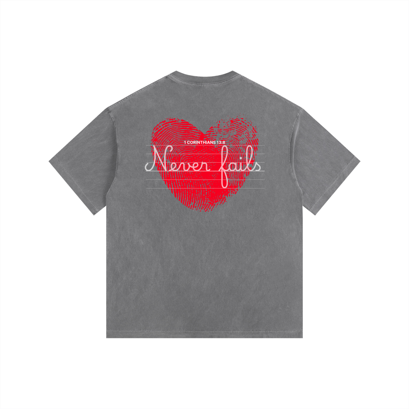 Love Never Fails | Vintage Washed Oversized Cotton T-Shirt