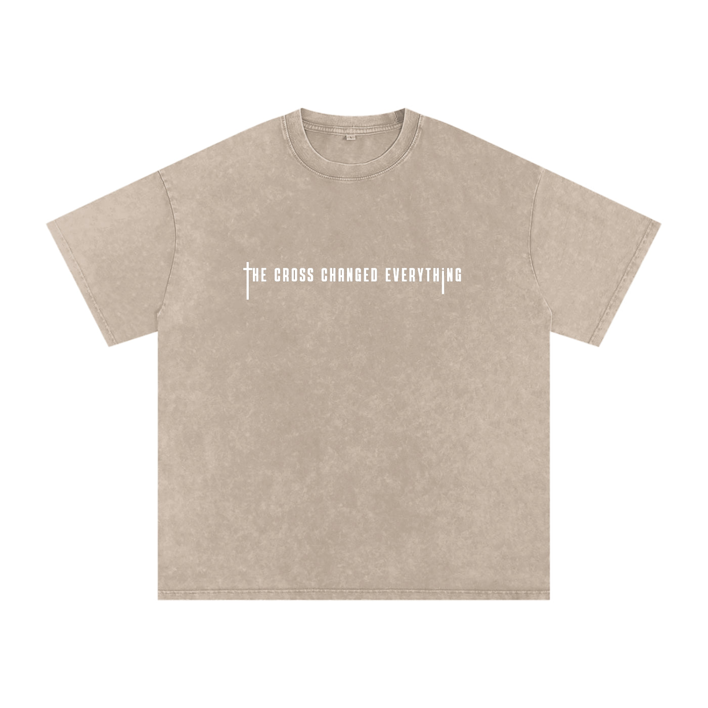The Cross changed everything | Snow Washed Oversized Cotton T-Shirt