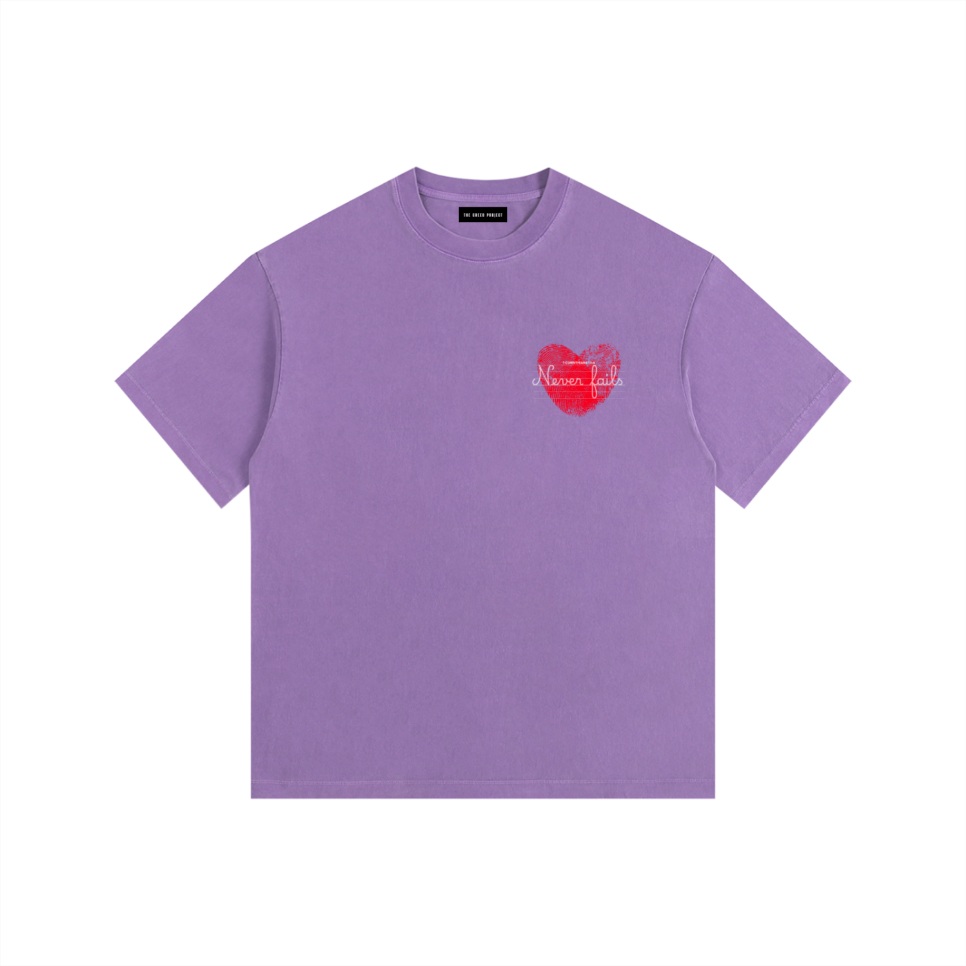 Love Never Fails | Vintage Washed Oversized Cotton T-Shirt