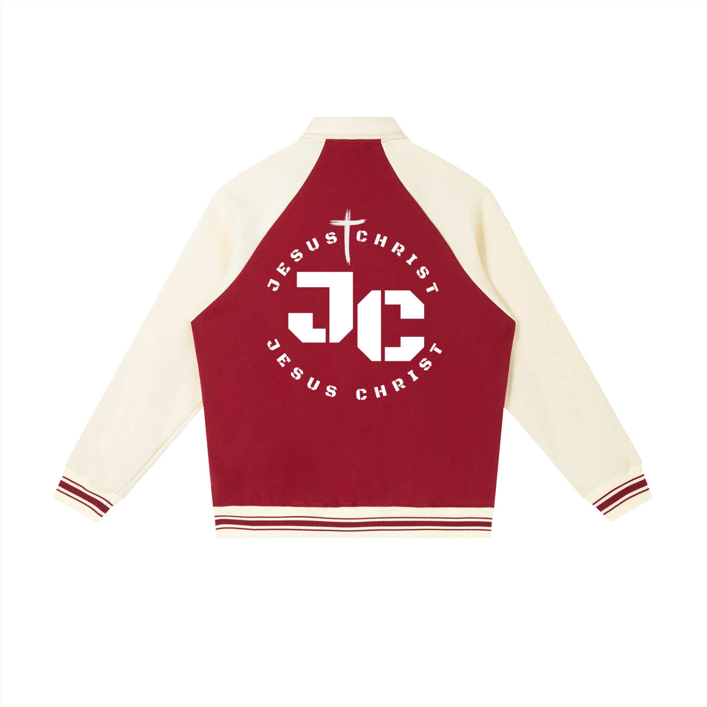 Contrast Raglan Sleeve Baseball Jacket