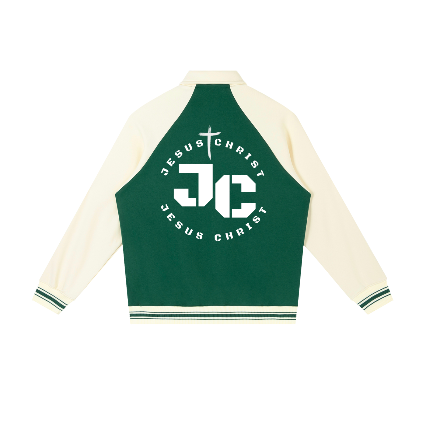 Contrast Raglan Sleeve Baseball Jacket