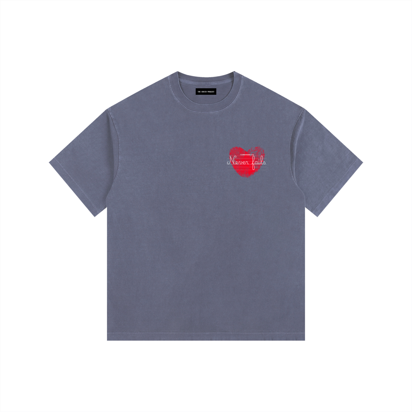 Love Never Fails | Vintage Washed Oversized Cotton T-Shirt