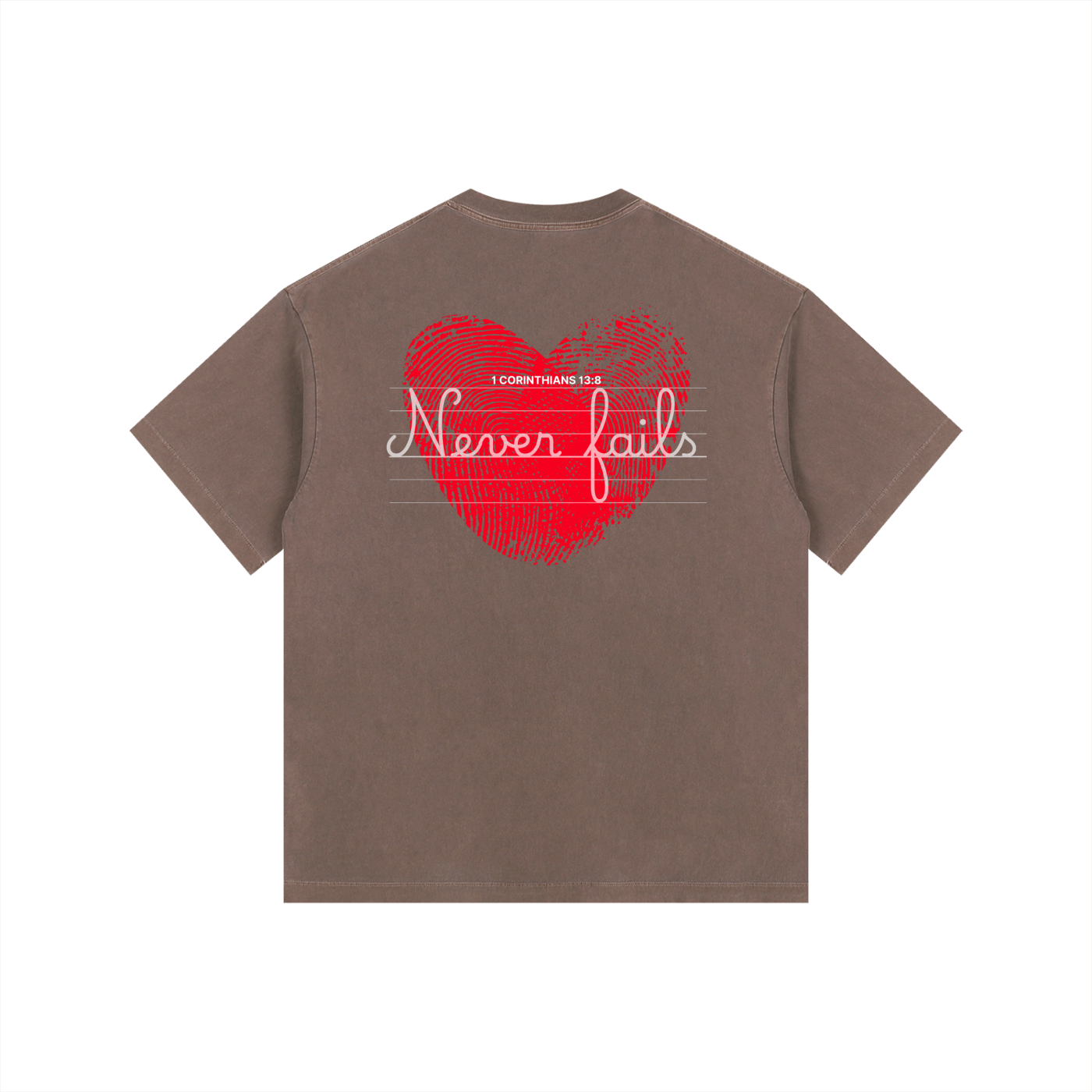Love Never Fails | Vintage Washed Oversized Cotton T-Shirt