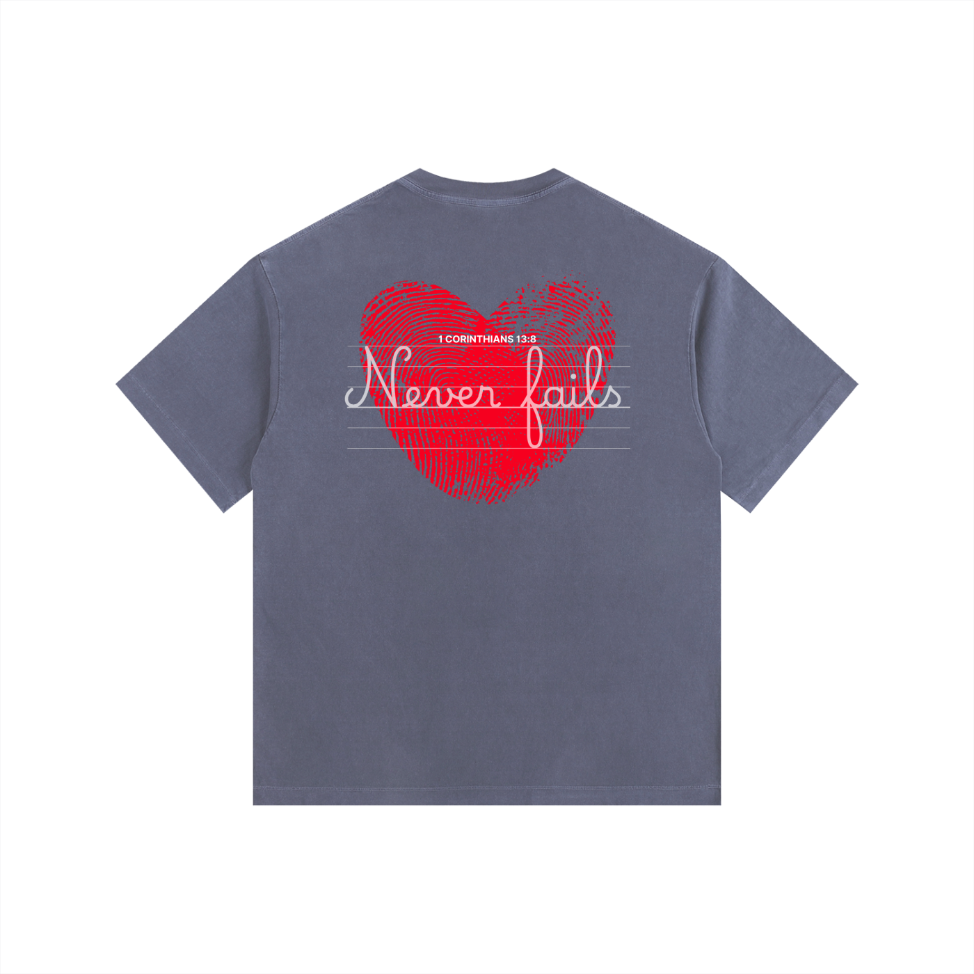 Love Never Fails | Vintage Washed Oversized Cotton T-Shirt