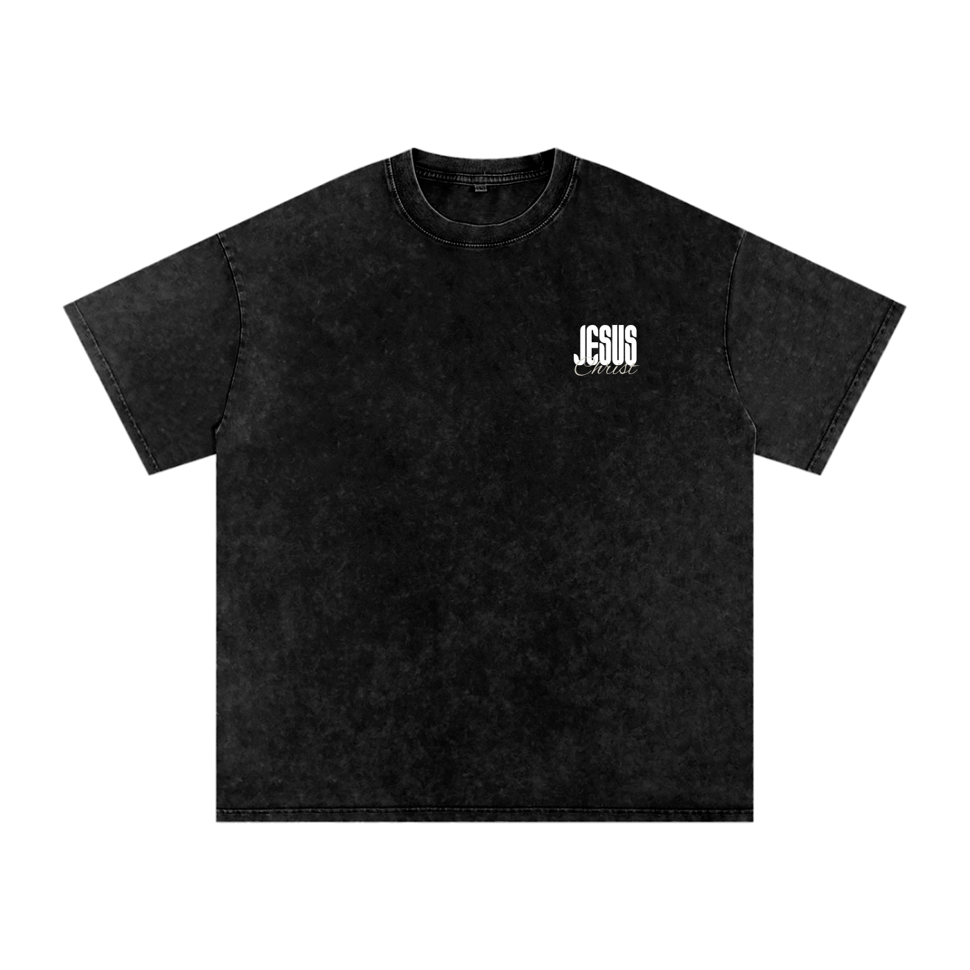 One name - Jesus | Snow Washed Oversized Cotton T-Shirt
