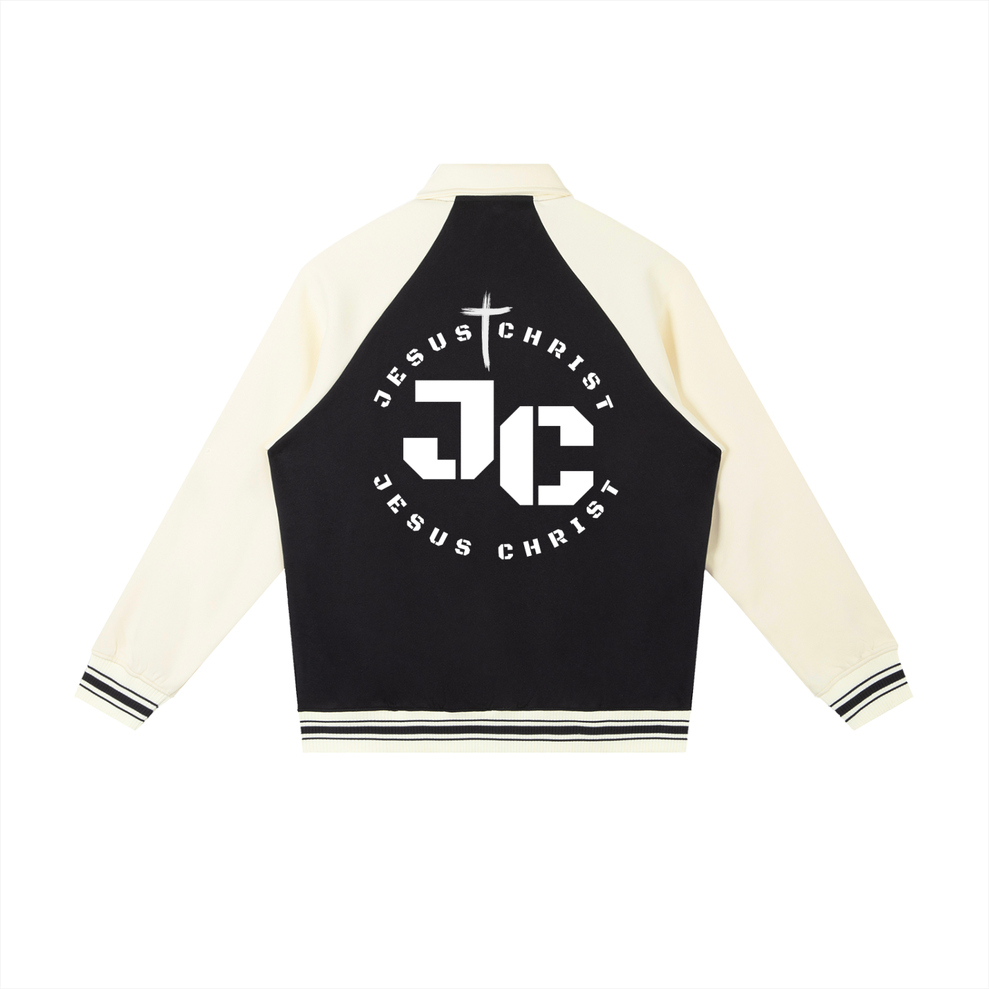 Contrast Raglan Sleeve Baseball Jacket