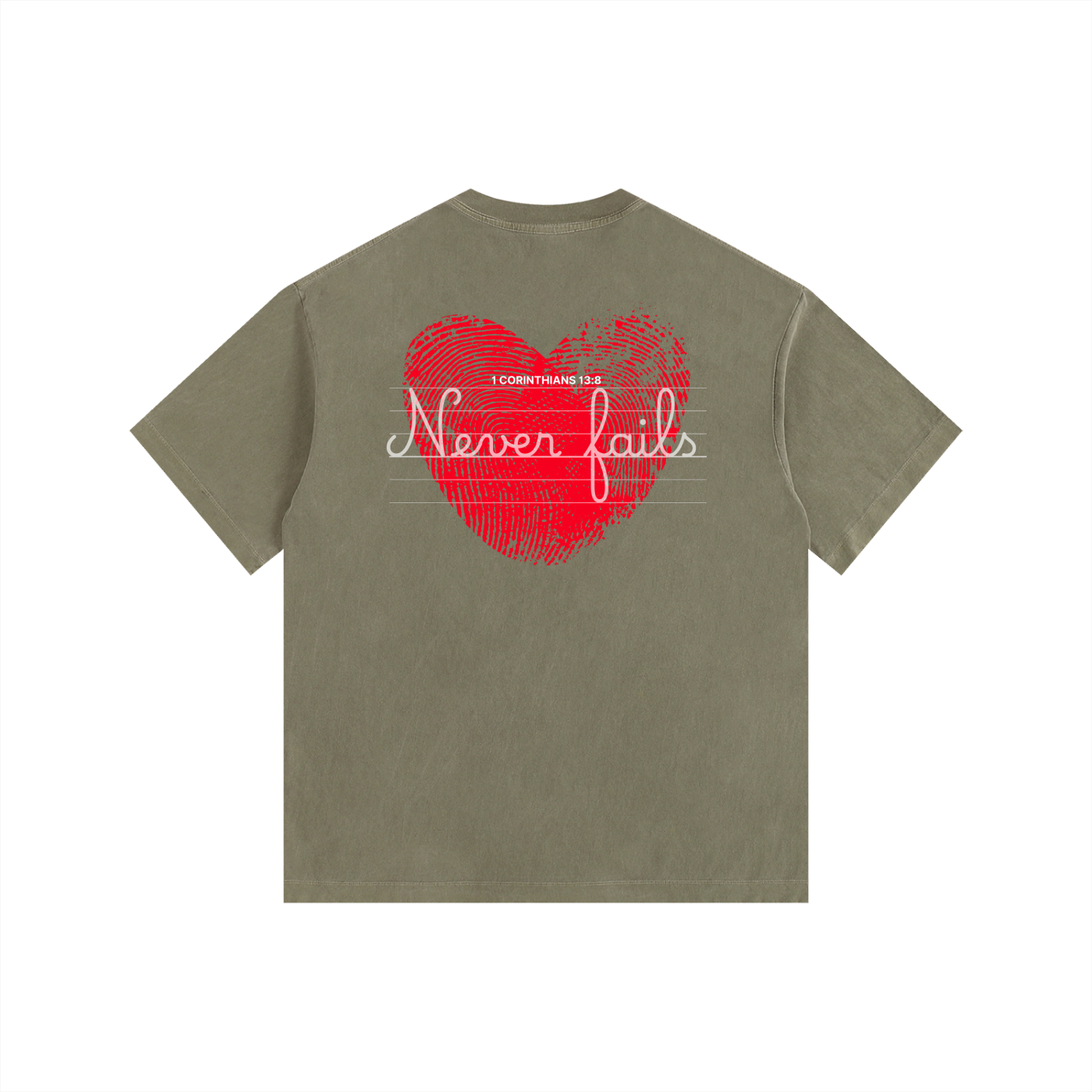 Love Never Fails | Vintage Washed Oversized Cotton T-Shirt