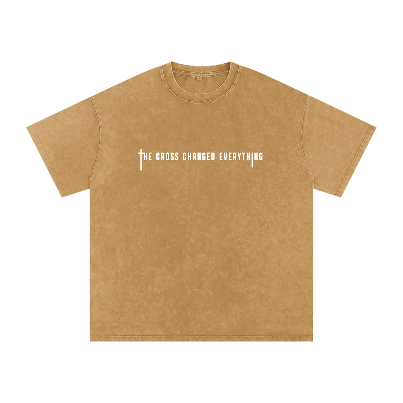 The Cross changed everything | Snow Washed Oversized Cotton T-Shirt
