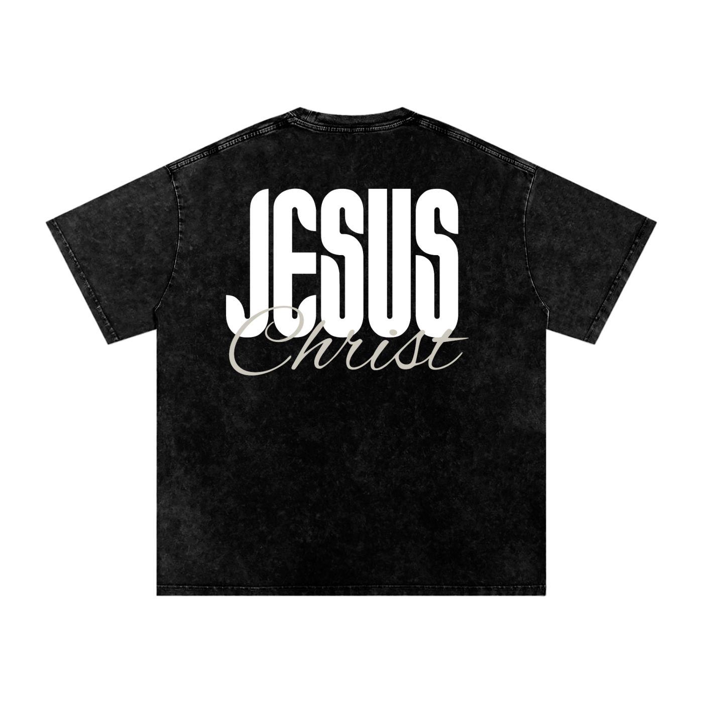One name - Jesus | Snow Washed Oversized Cotton T-Shirt