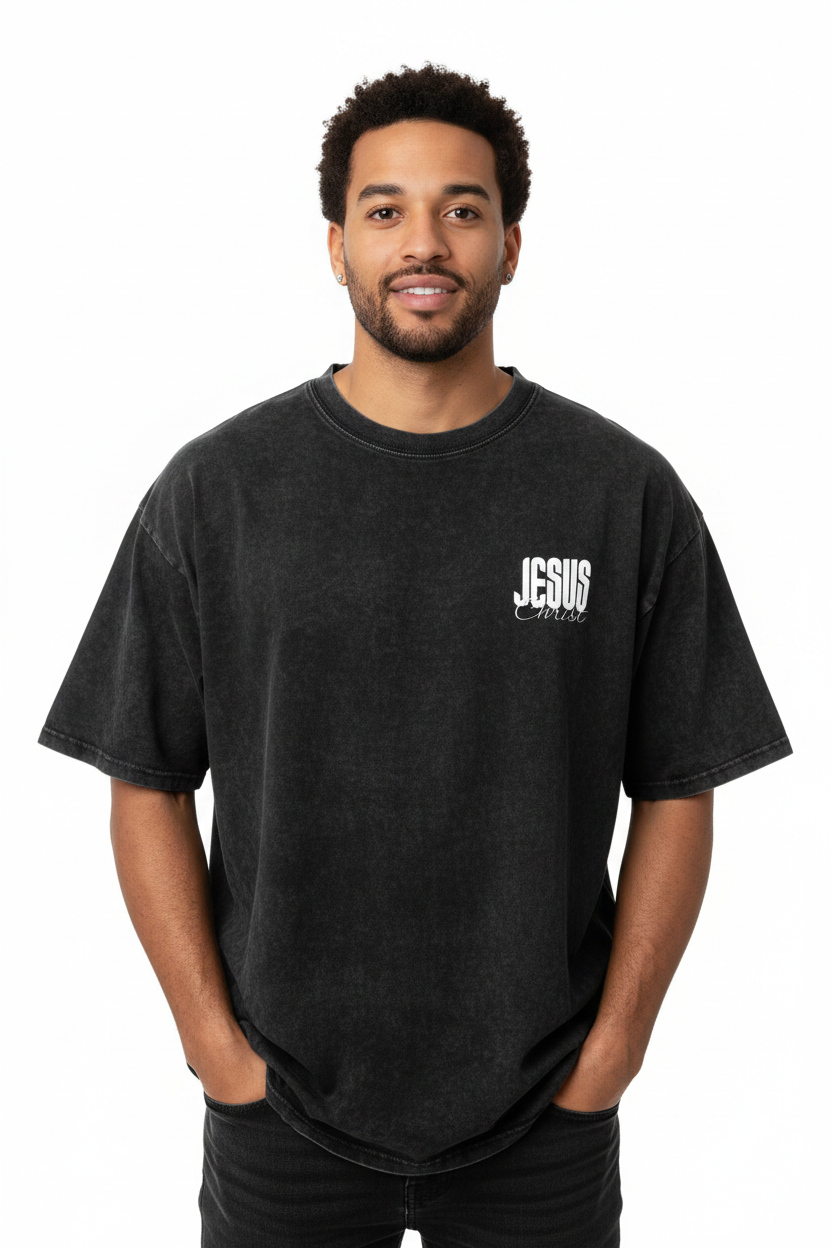 Jesus Christ | Snow Washed Oversized Cotton T-Shirt