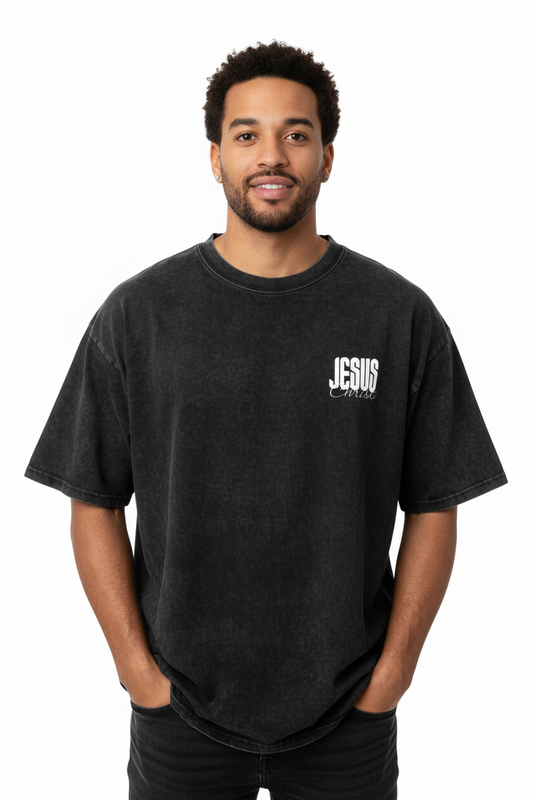 Jesus Christ | Snow Washed Oversized Cotton T-Shirt