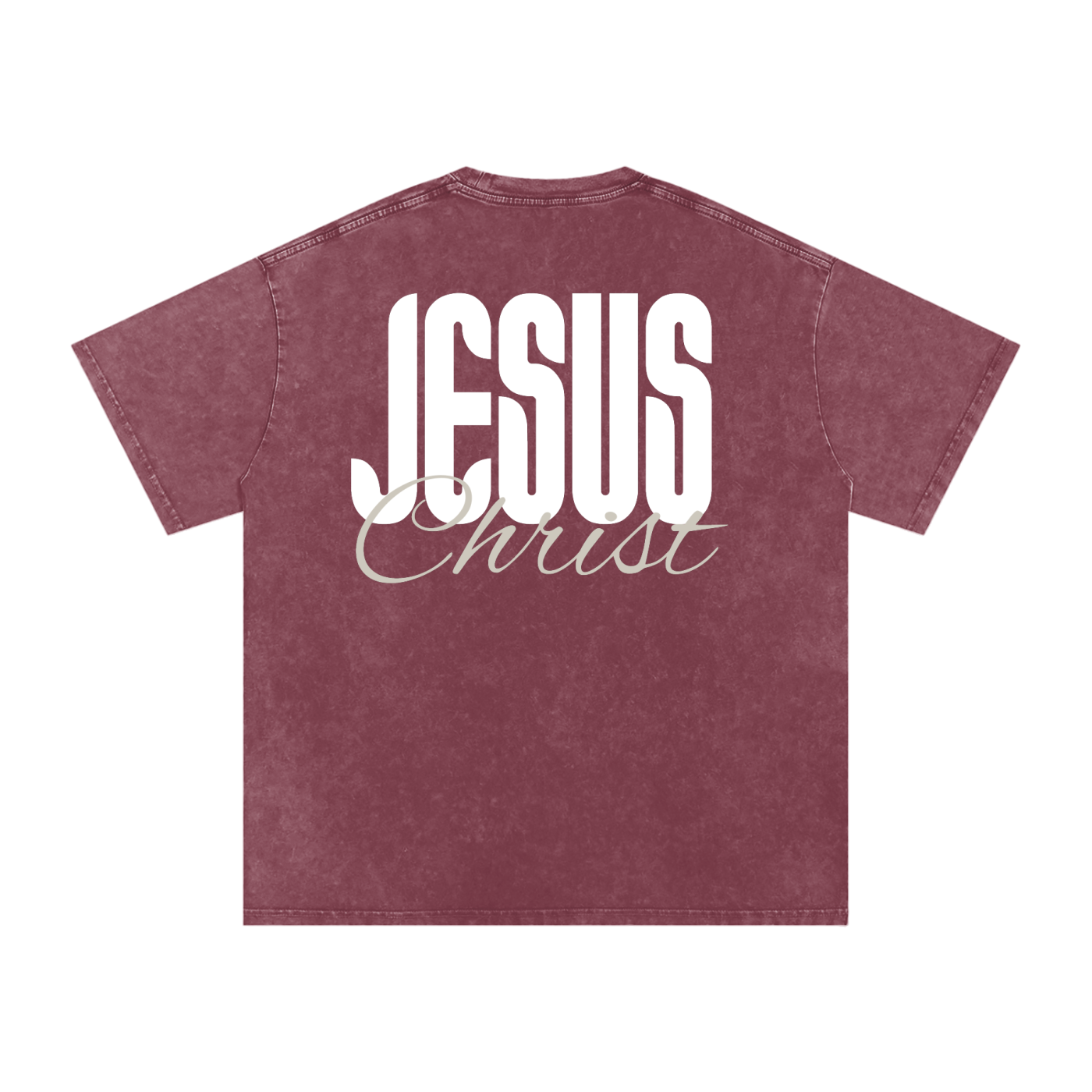 One name - Jesus | Snow Washed Oversized Cotton T-Shirt