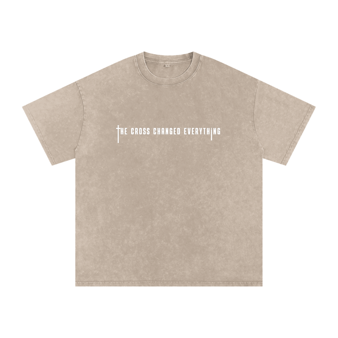 The Cross changed everything | Snow Washed Oversized Cotton T-Shirt