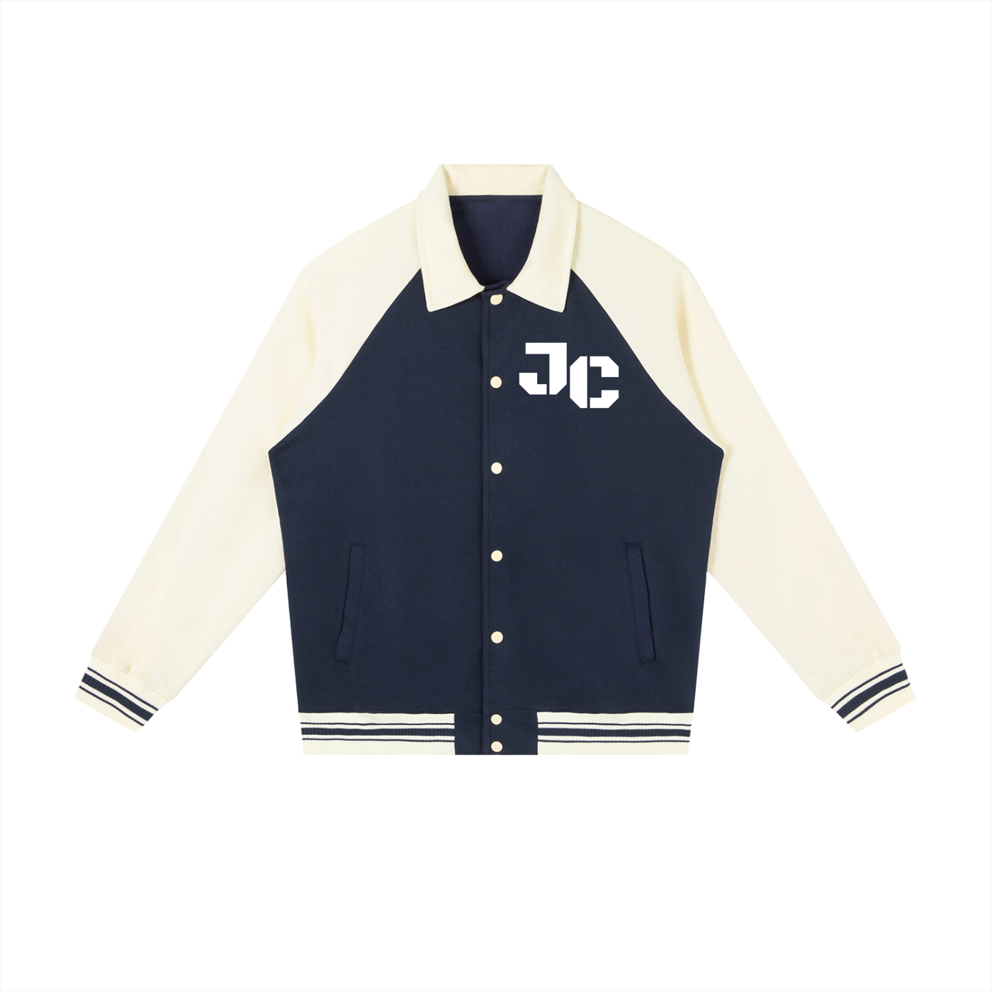 Contrast Raglan Sleeve Baseball Jacket
