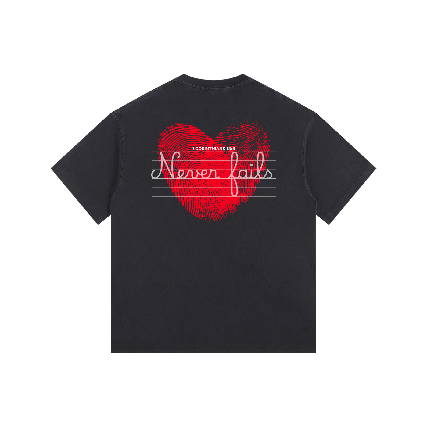 Love Never Fails | Vintage Washed Oversized Cotton T-Shirt
