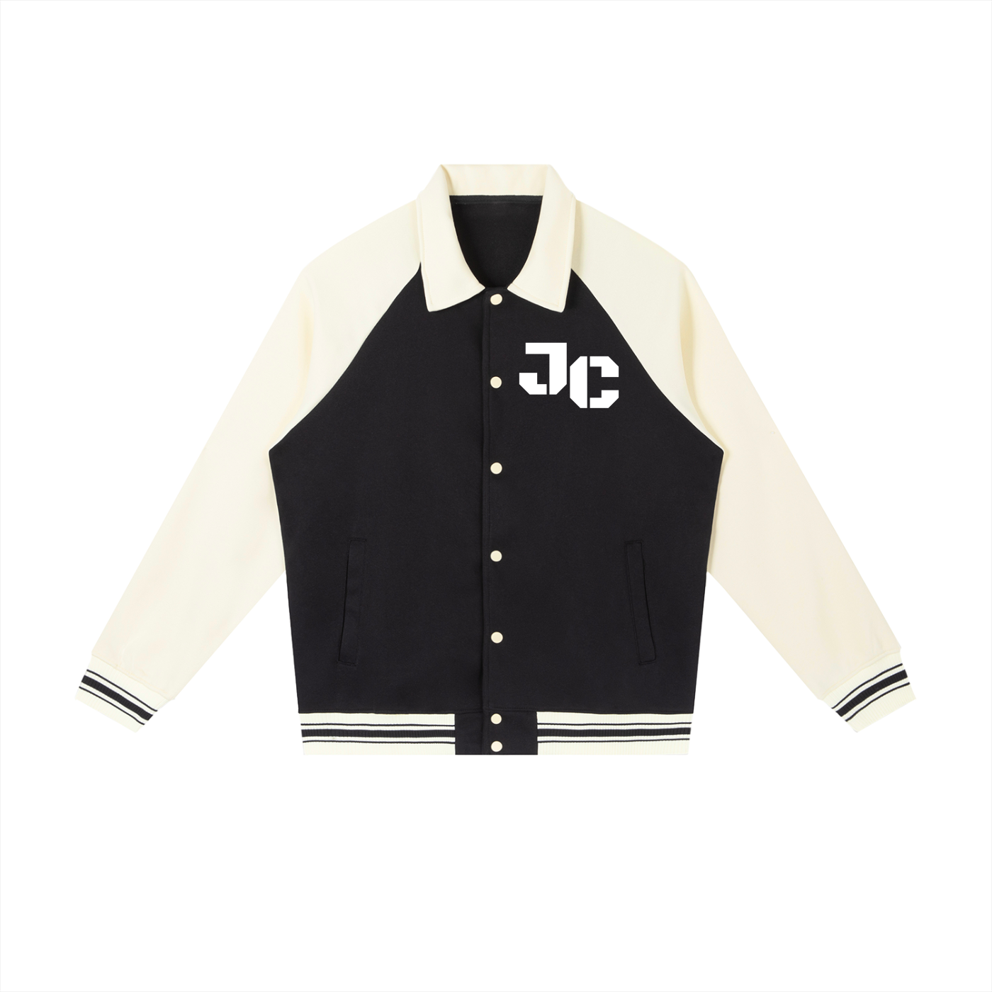 Contrast Raglan Sleeve Baseball Jacket