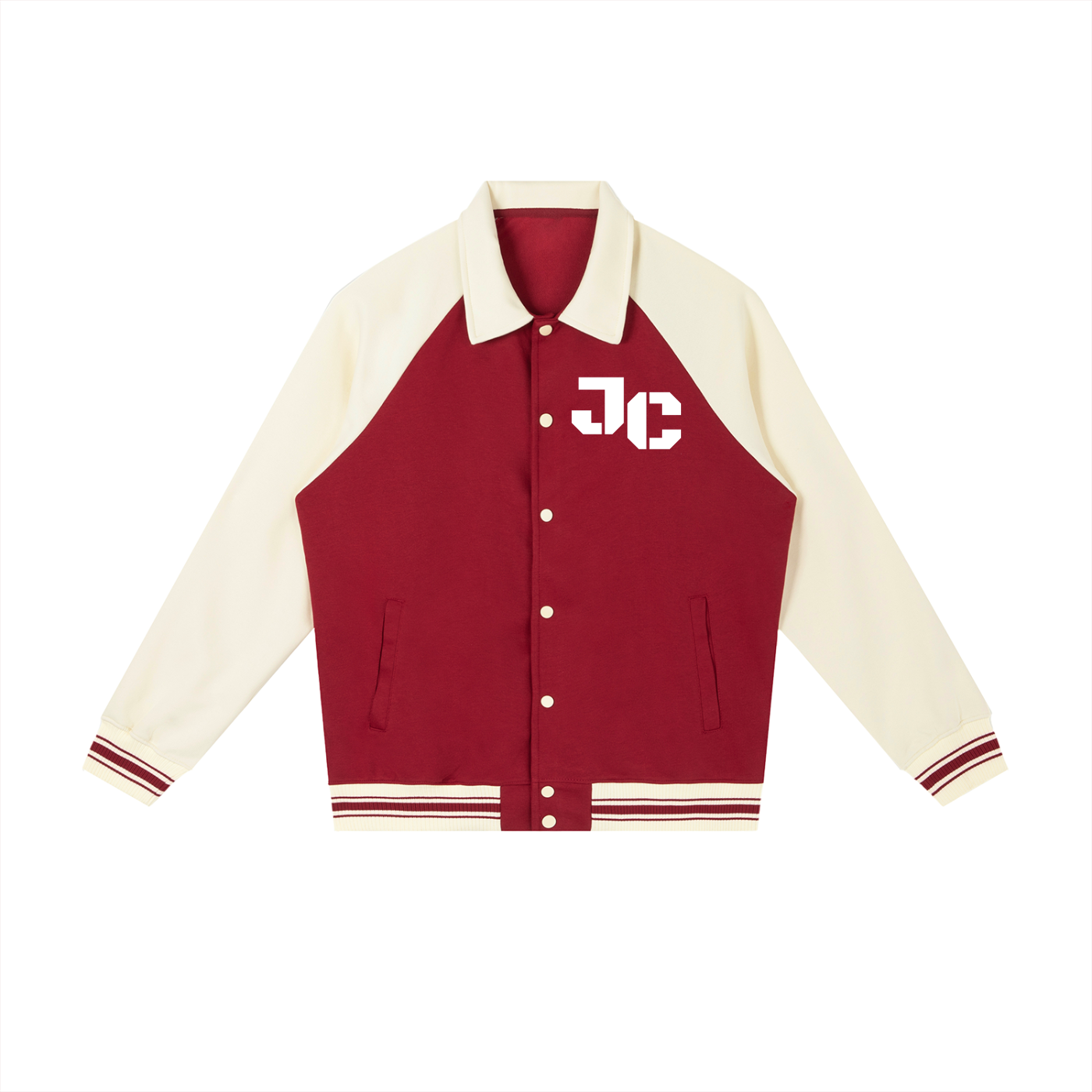 Contrast Raglan Sleeve Baseball Jacket