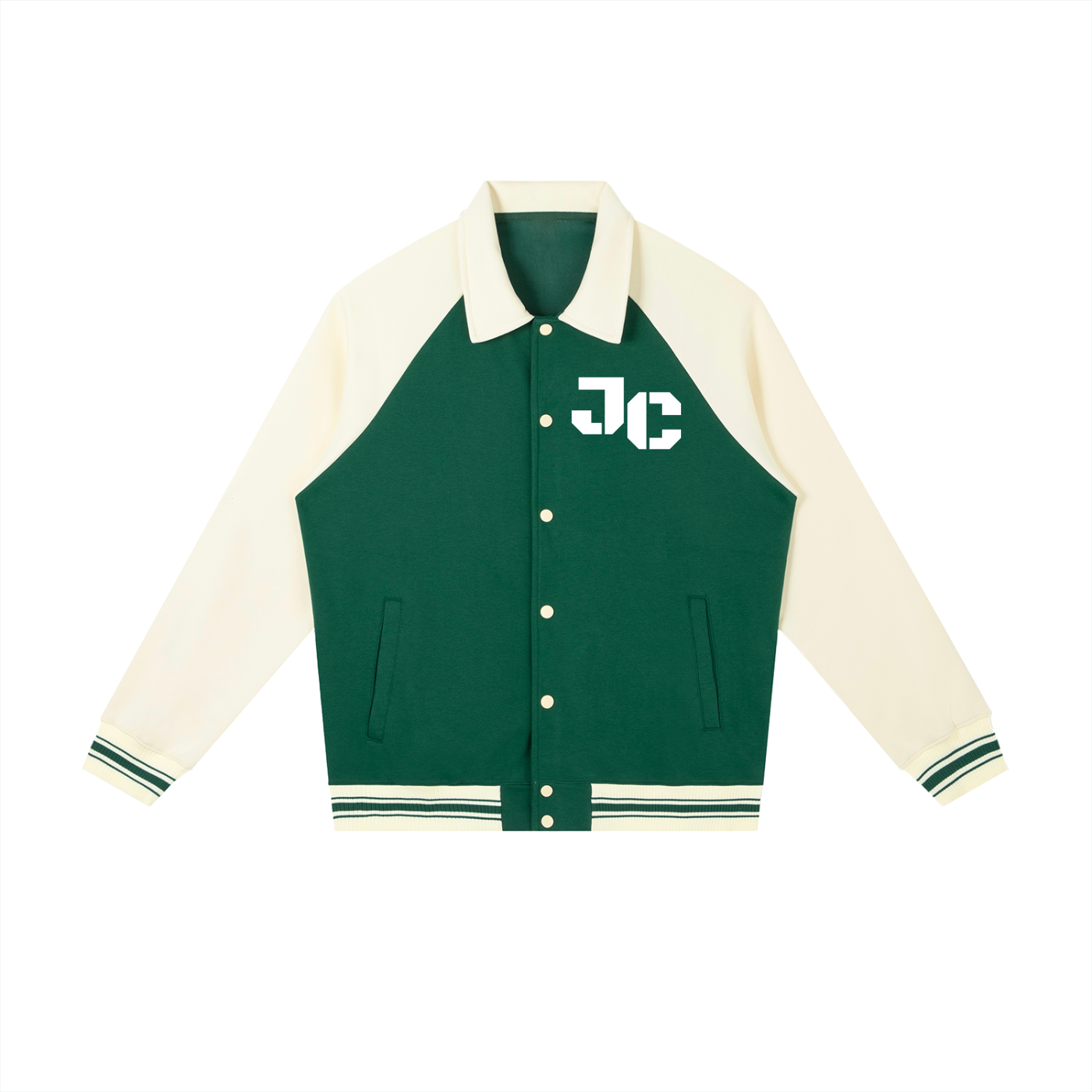 Contrast Raglan Sleeve Baseball Jacket
