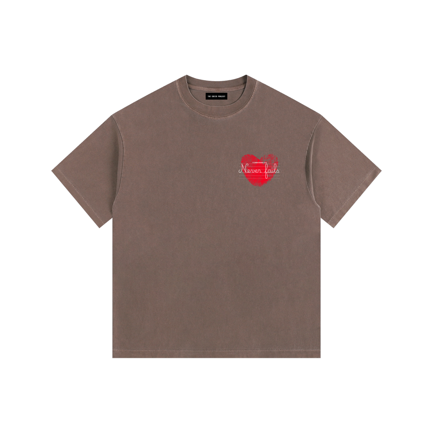 Love Never Fails | Vintage Washed Oversized Cotton T-Shirt