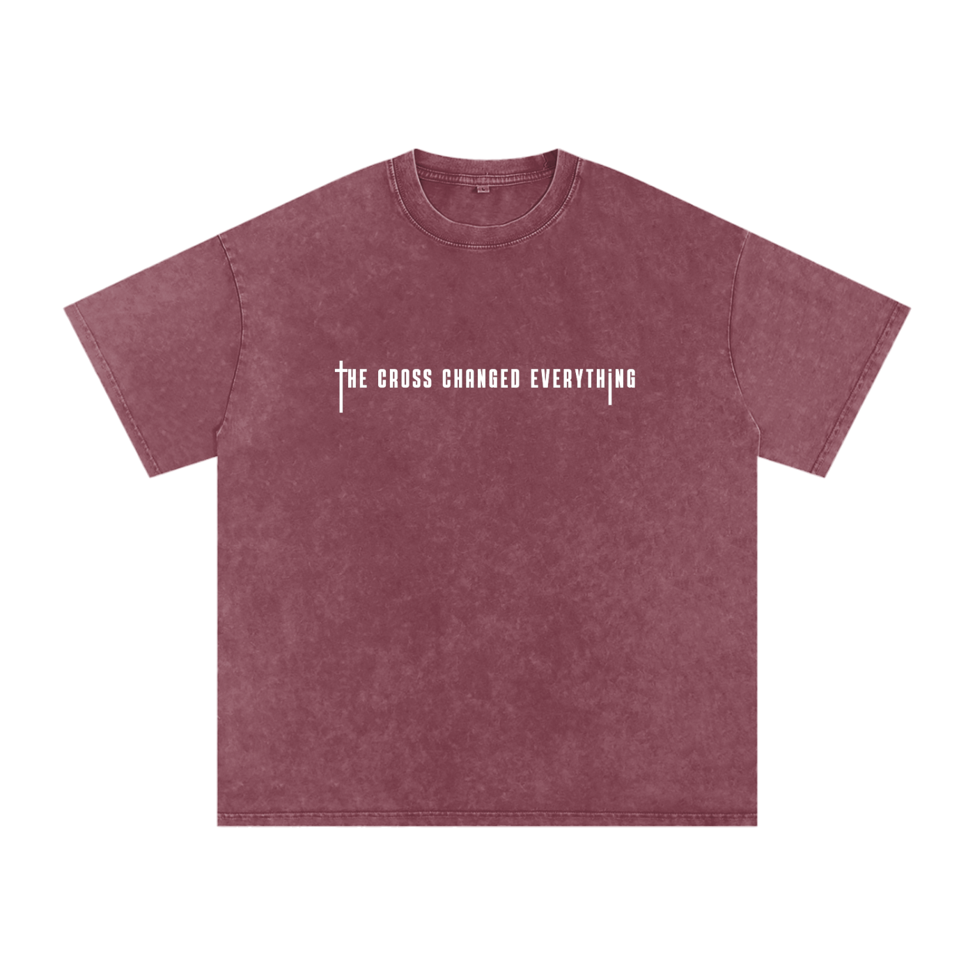 The Cross changed everything | Snow Washed Oversized Cotton T-Shirt